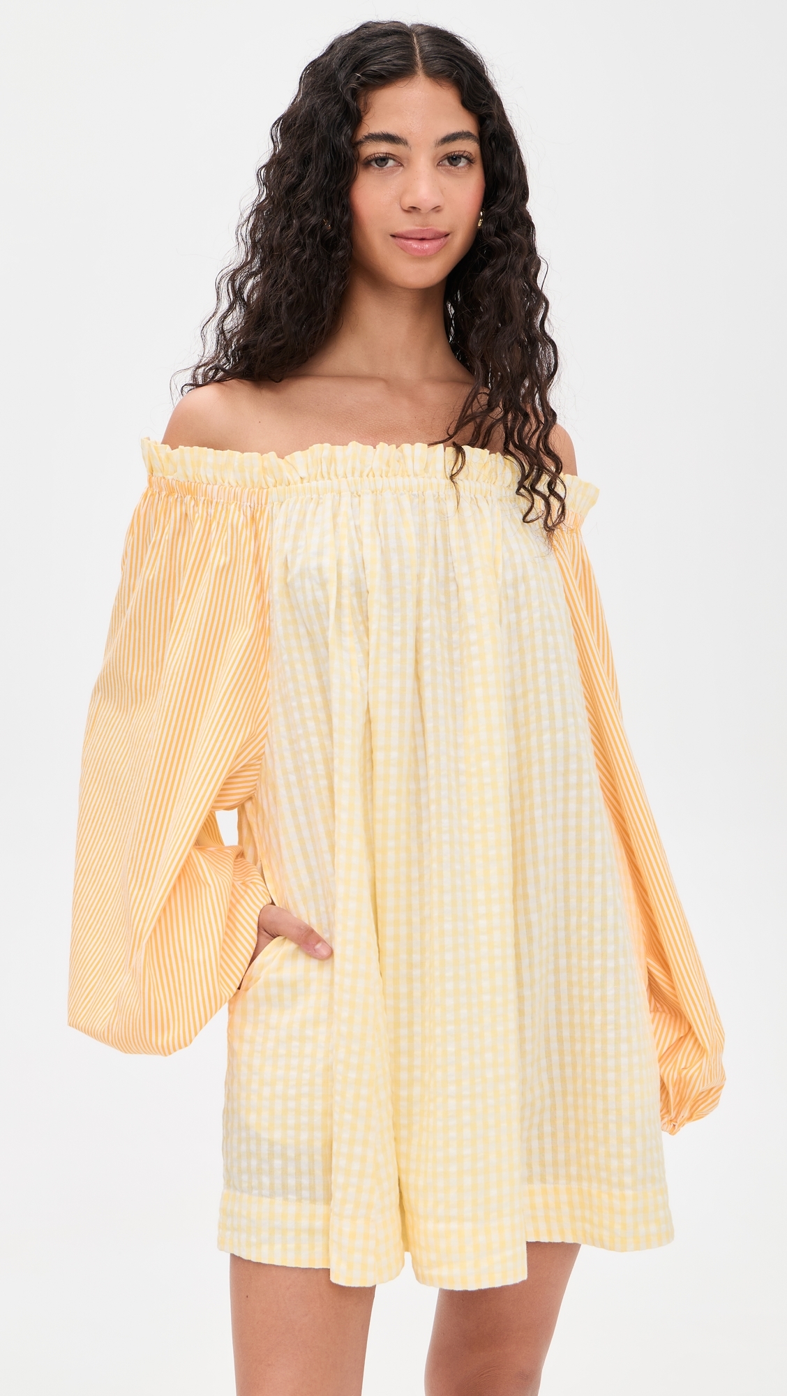 Worth Mini Dress Daffodil Combo Stripe One Size