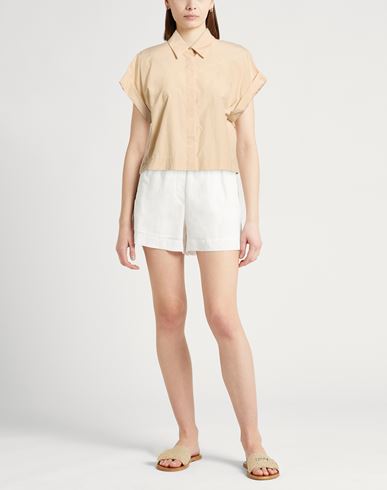 Woman Shirt Beige Size 6 Cotton, Polyester