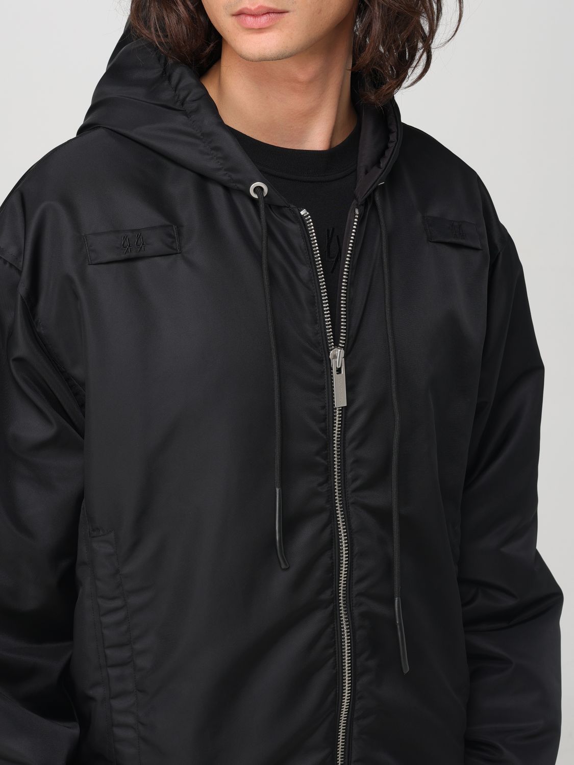 Zip-up hooded jacket - Black