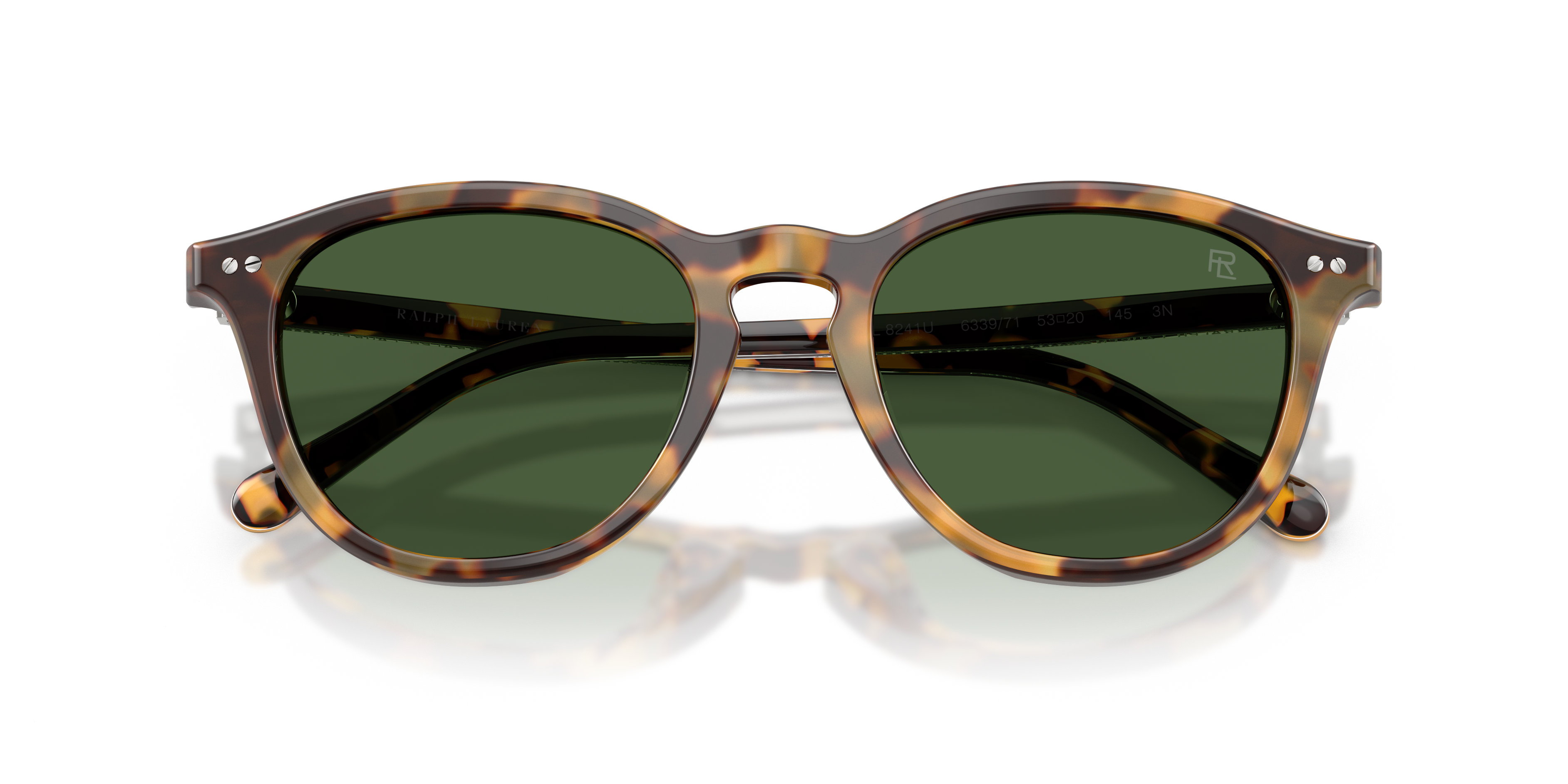 Ralph Lauren Uomo Ralph Lauren RL8241U 633971 Occhiali da sole Acetato Tartaruga Verde Pantos Normale