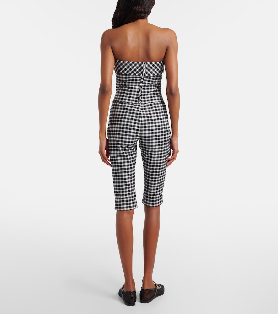 Chiara gingham cotton-blend capri pants