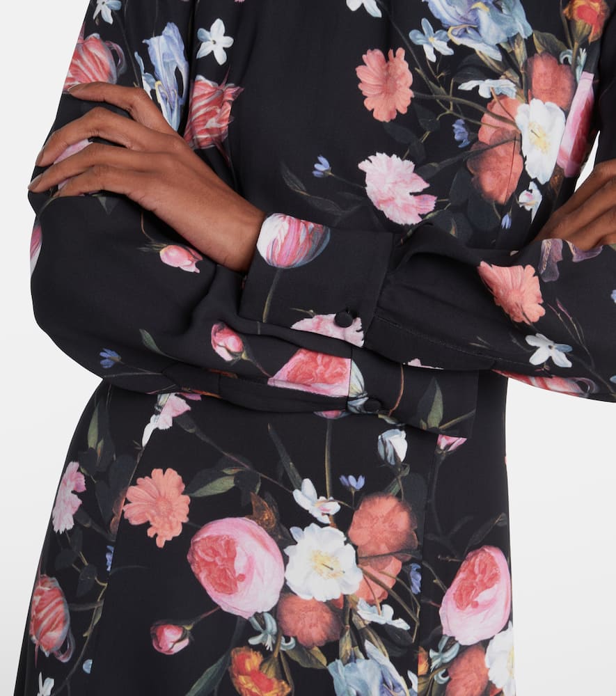 Floral crêpe midi dress
