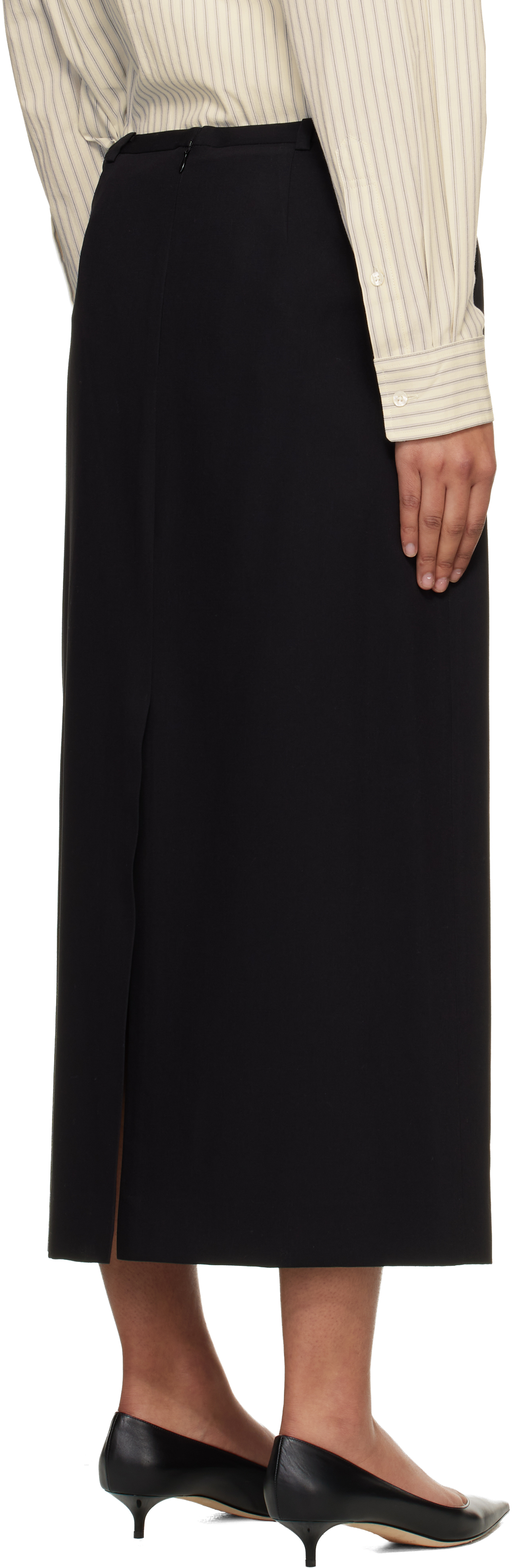 Black H-Line Maxi Skirt