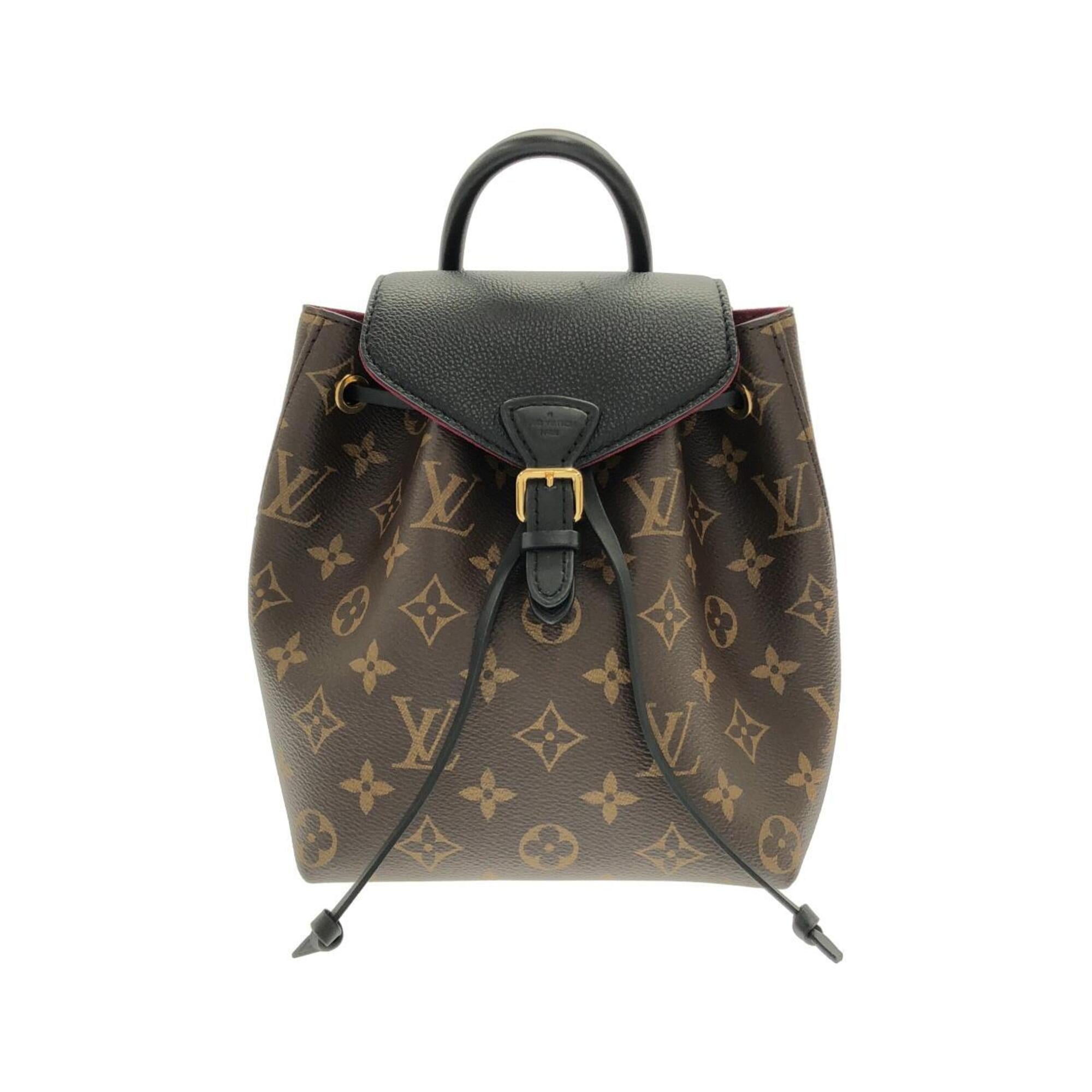 Louis Vuitton Black Marron Coated Canvas Backpack Pre-Owned