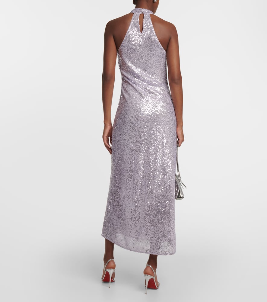 Rixo Zuri sequined halterneck maxi dress