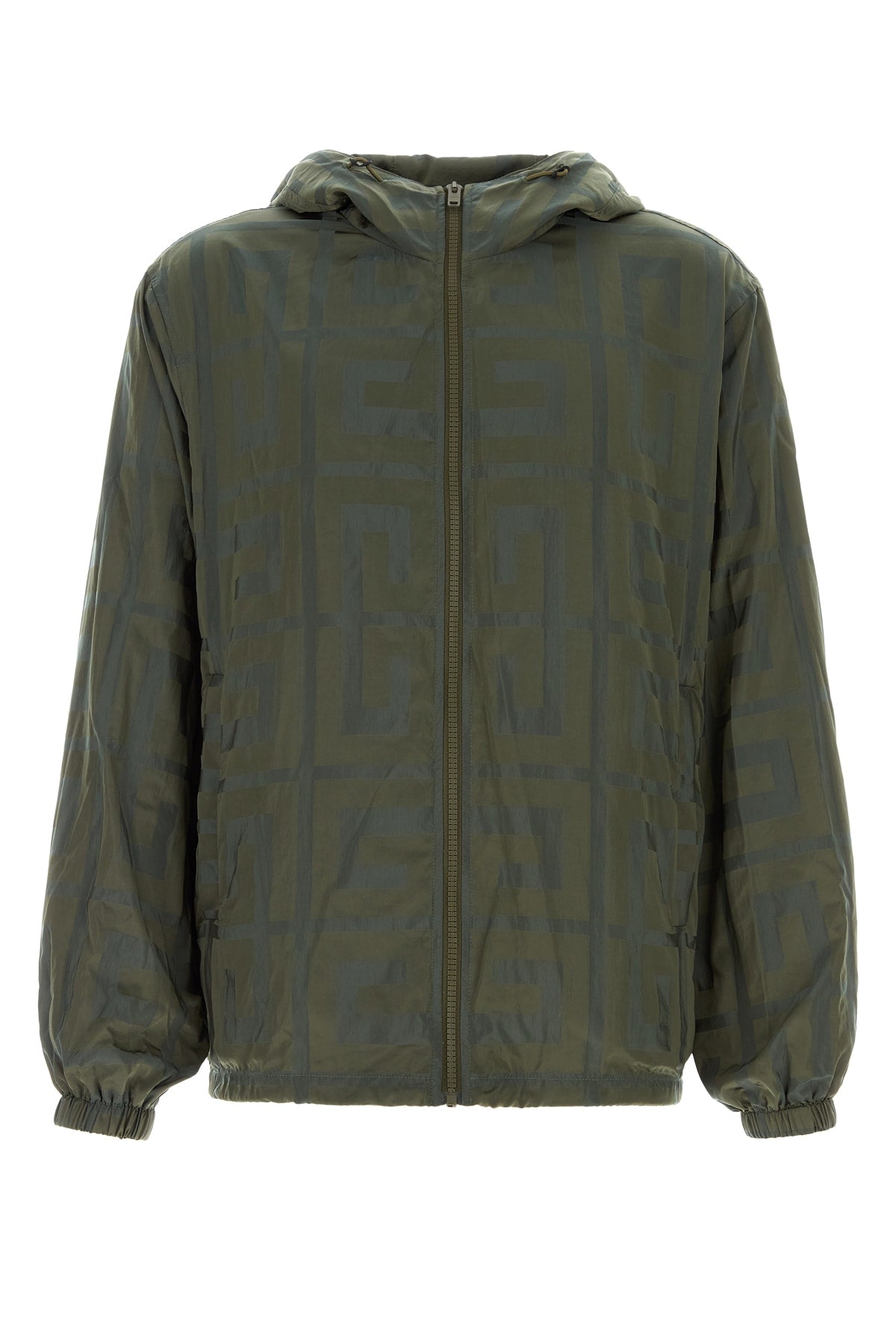 Logo Jacquard Nylon Jacket — Khaki