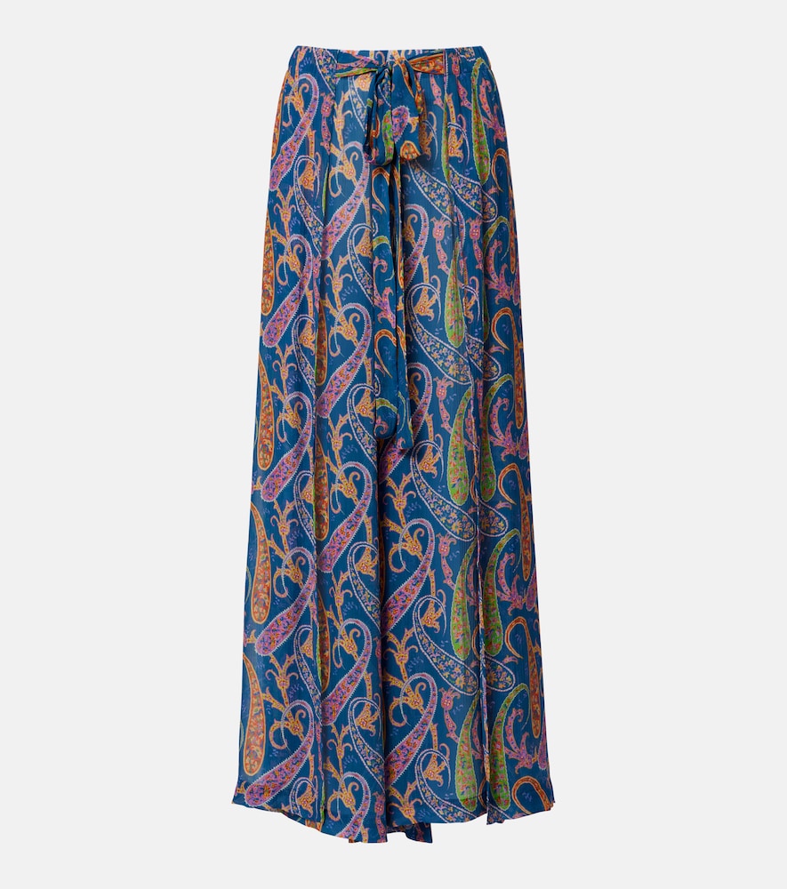 Paisley wide-leg pants