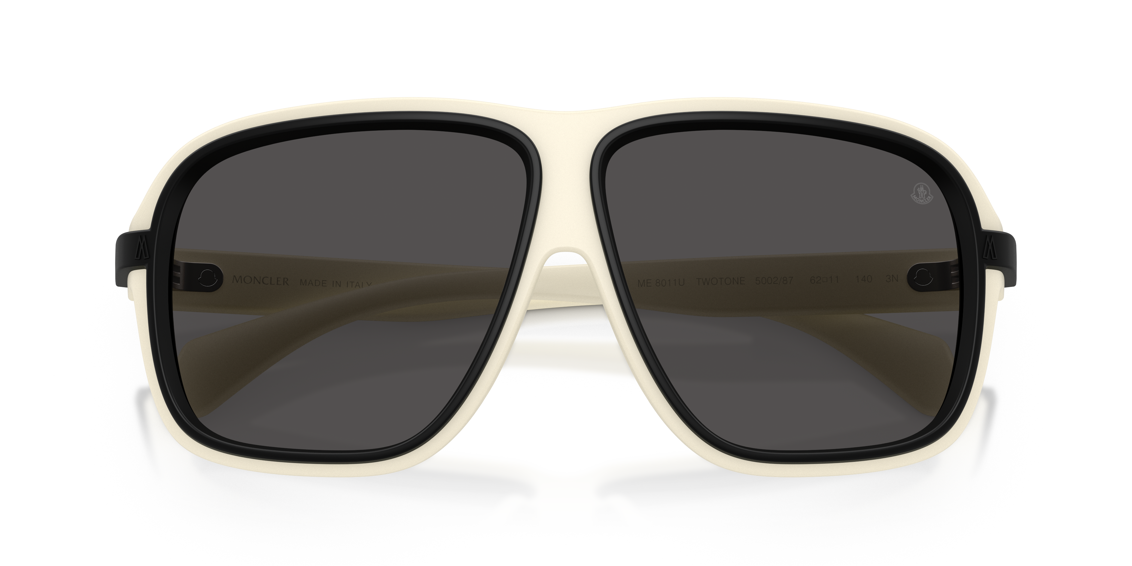 Moncler Unisex Moncler ME8011U TWOTONE 500287 Sunglasses Injected White Grey Squared Norma