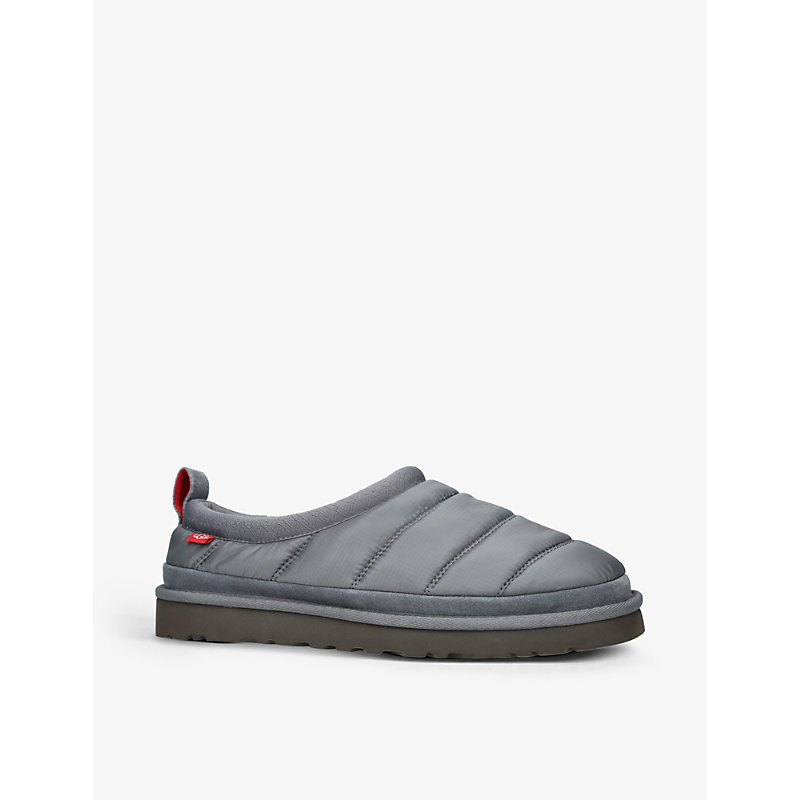 Mens Grey/dark Tasman Lta Padded Recycled-polyester Mules