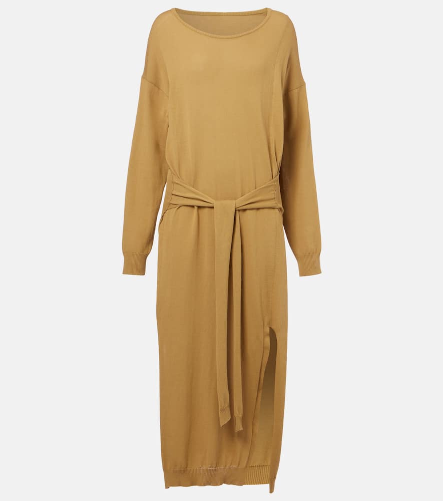 Trompe-l'ail cotton midi dress