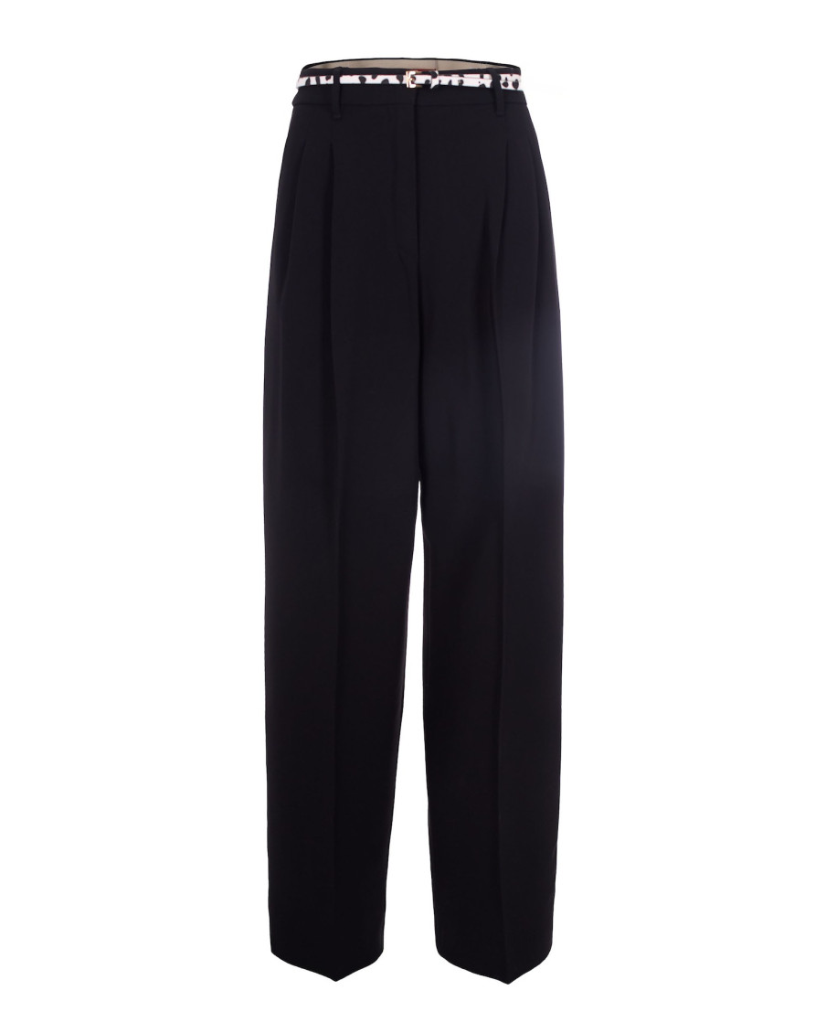Black Relaxed Pleated Pants