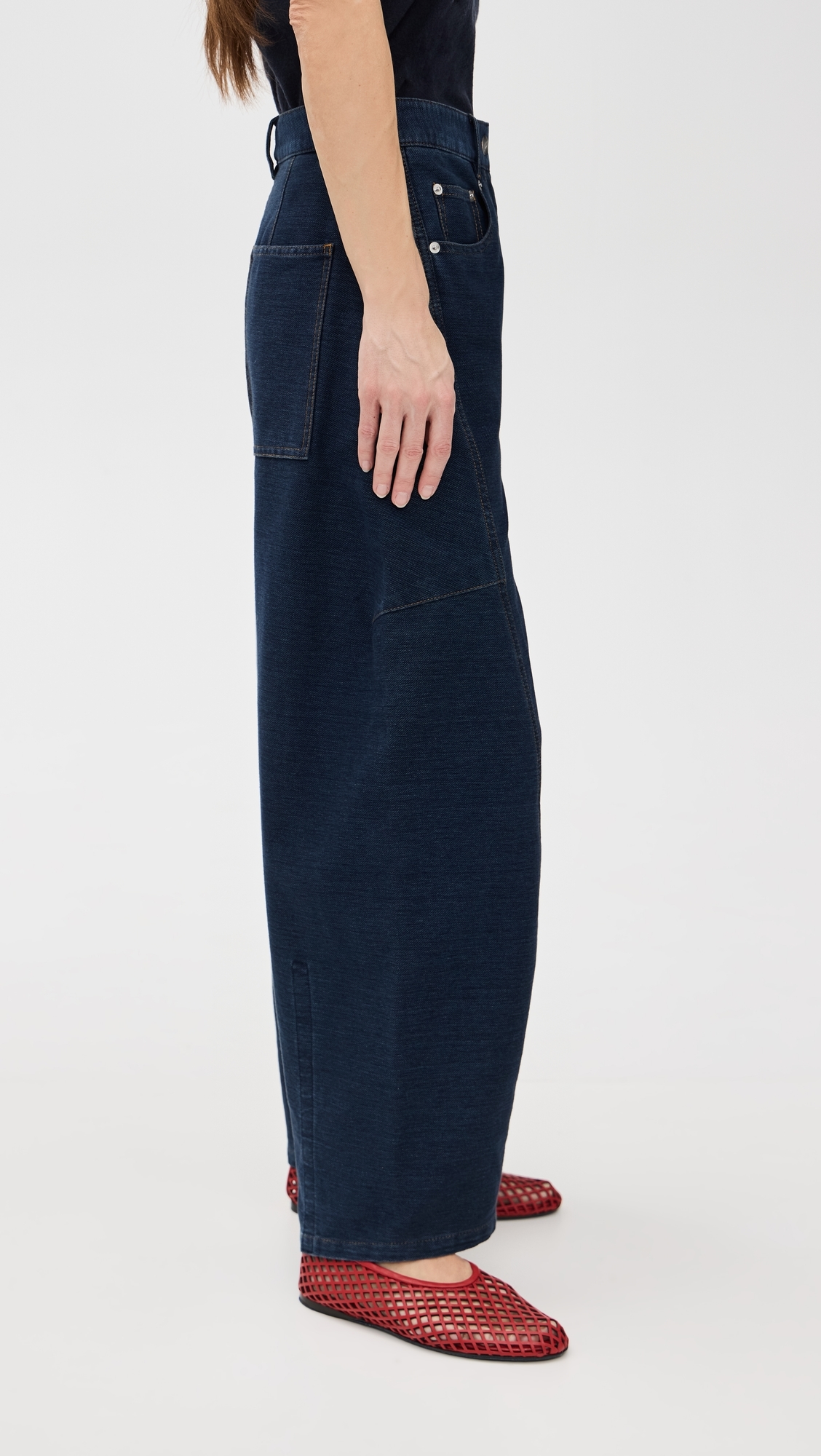 Petite Indigo Barre Denim Knit Sid Jeans Indigo