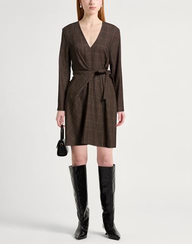 Maison Kitsuné Woman Mini dress Charcoal Size 2 Virgin Wool, Cotton