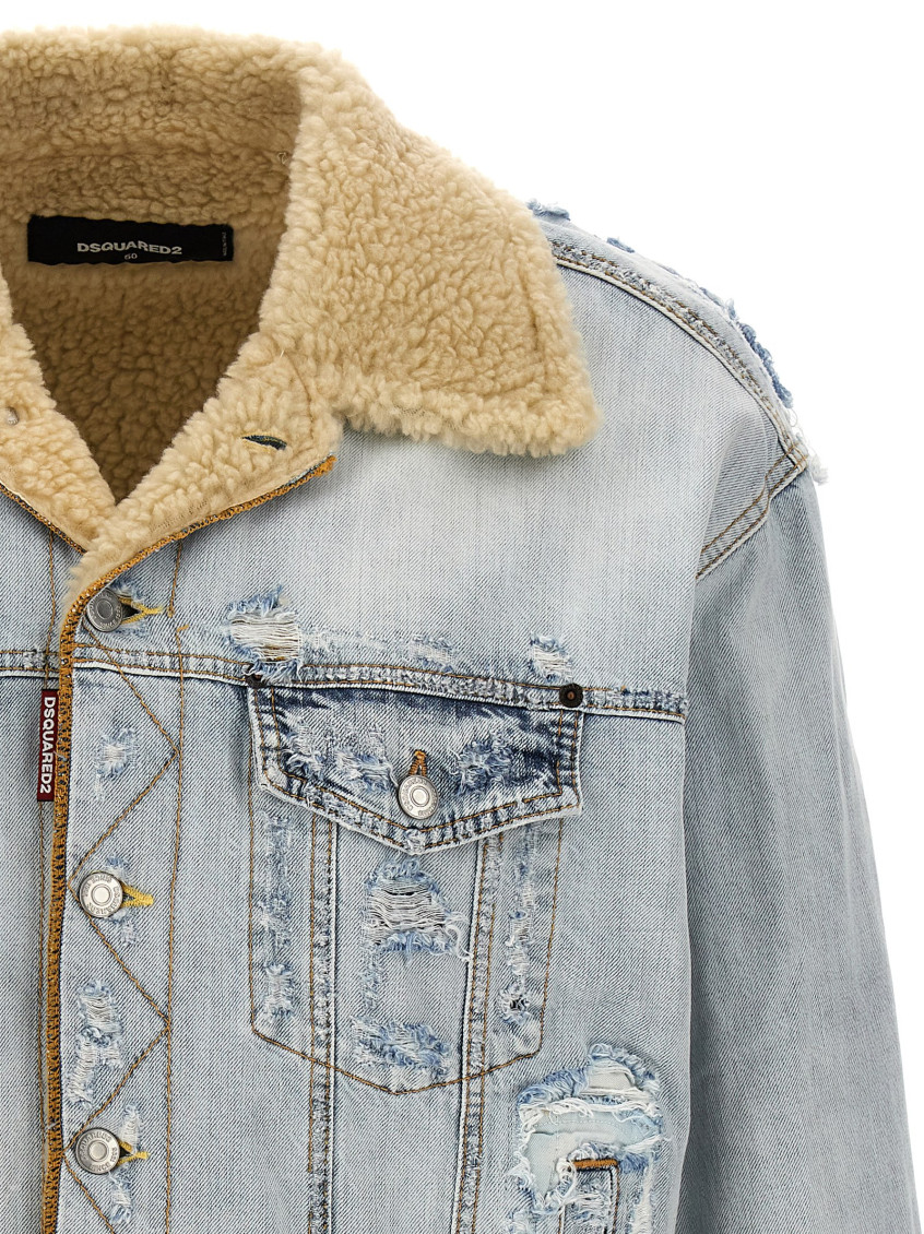 Denim Jacket With Teddy Lining