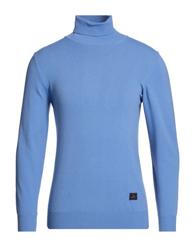 Man Turtleneck Light blue Size L Polyamide, Viscose