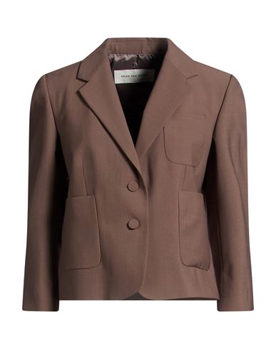 Woman Blazer Brown Size 8 Polyester, Wool, Elastane
