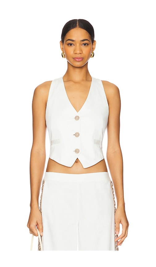 My Beachy Side Coconut V Neck Vest in White. -  M also in
