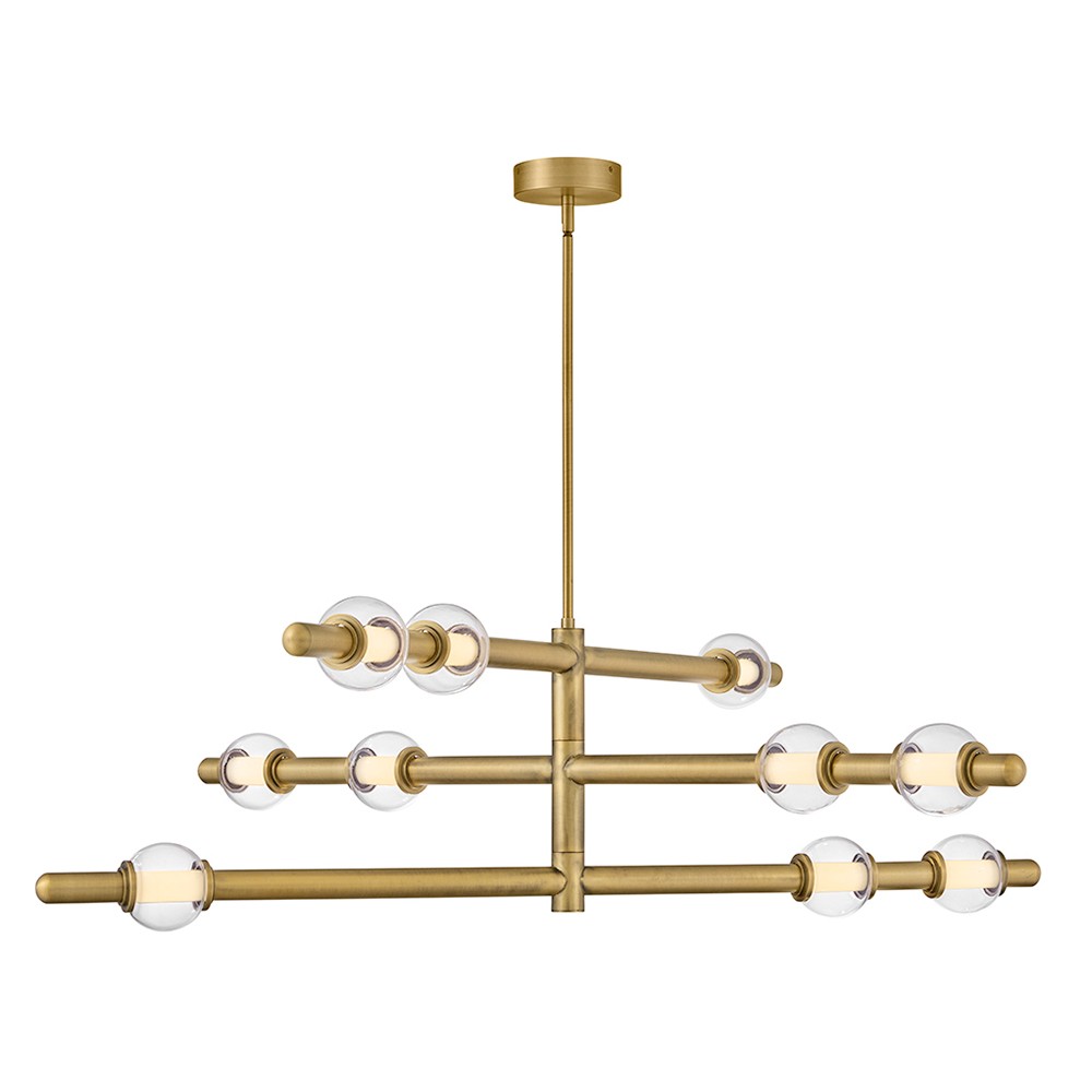 Lacquered Brass LED Chandelier from the Saxon Collection
