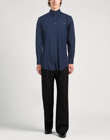 Man Shirt Navy Size 34 Cotton