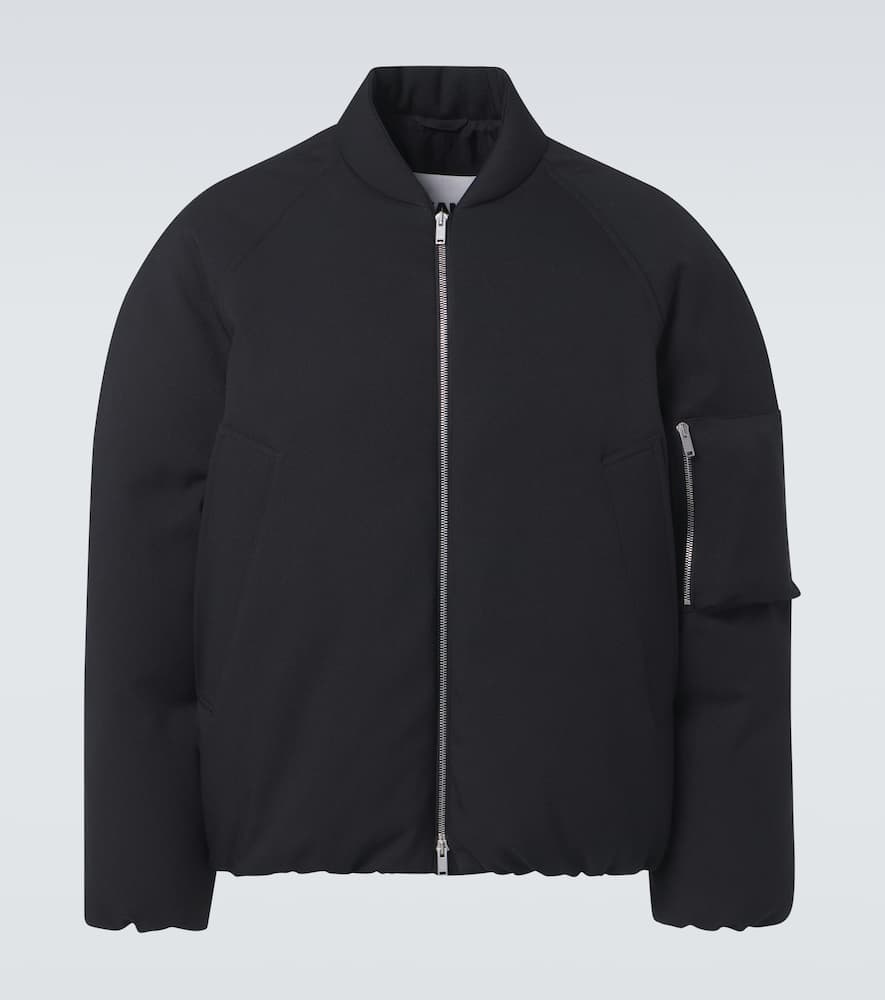 Oversized gabardine down jacket