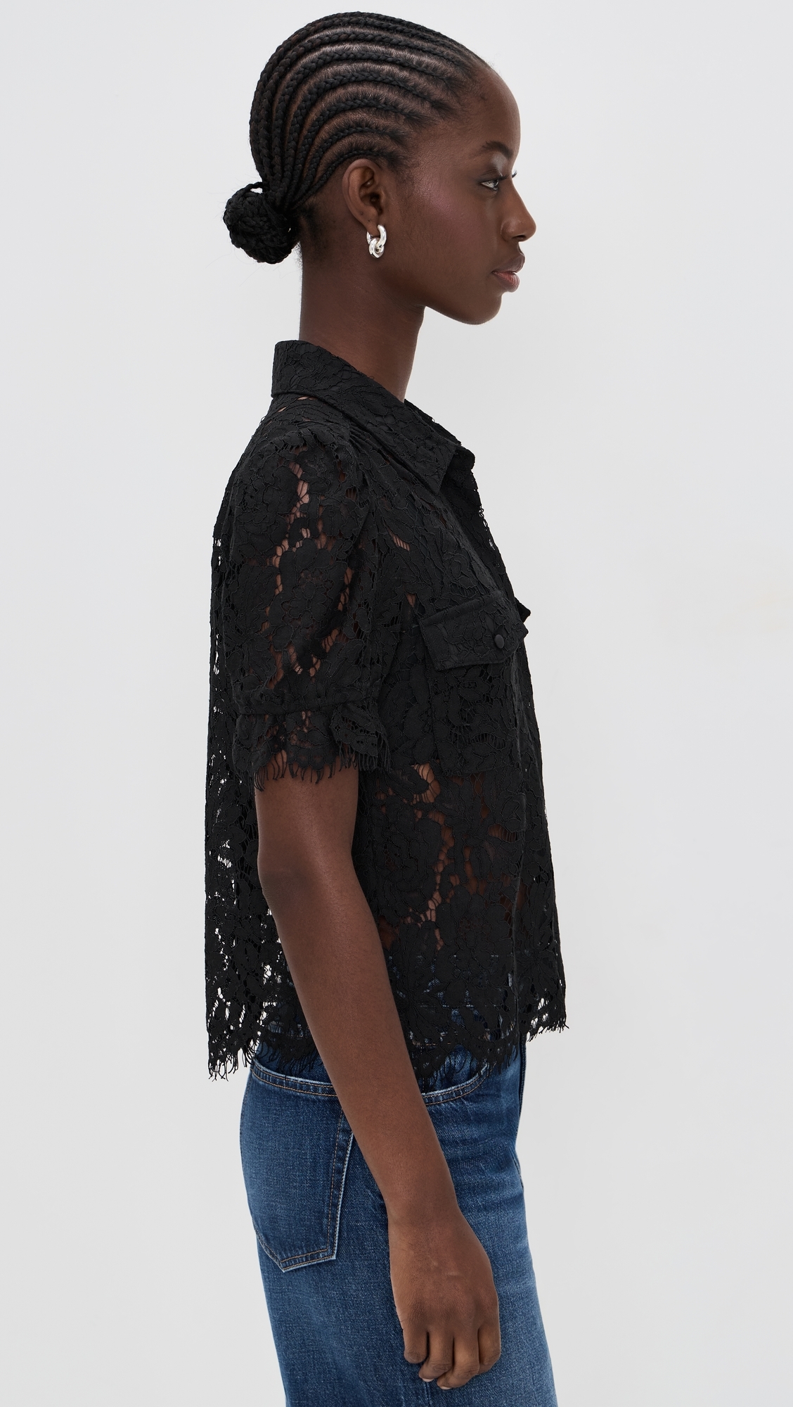 Mina Lace Shirt Black