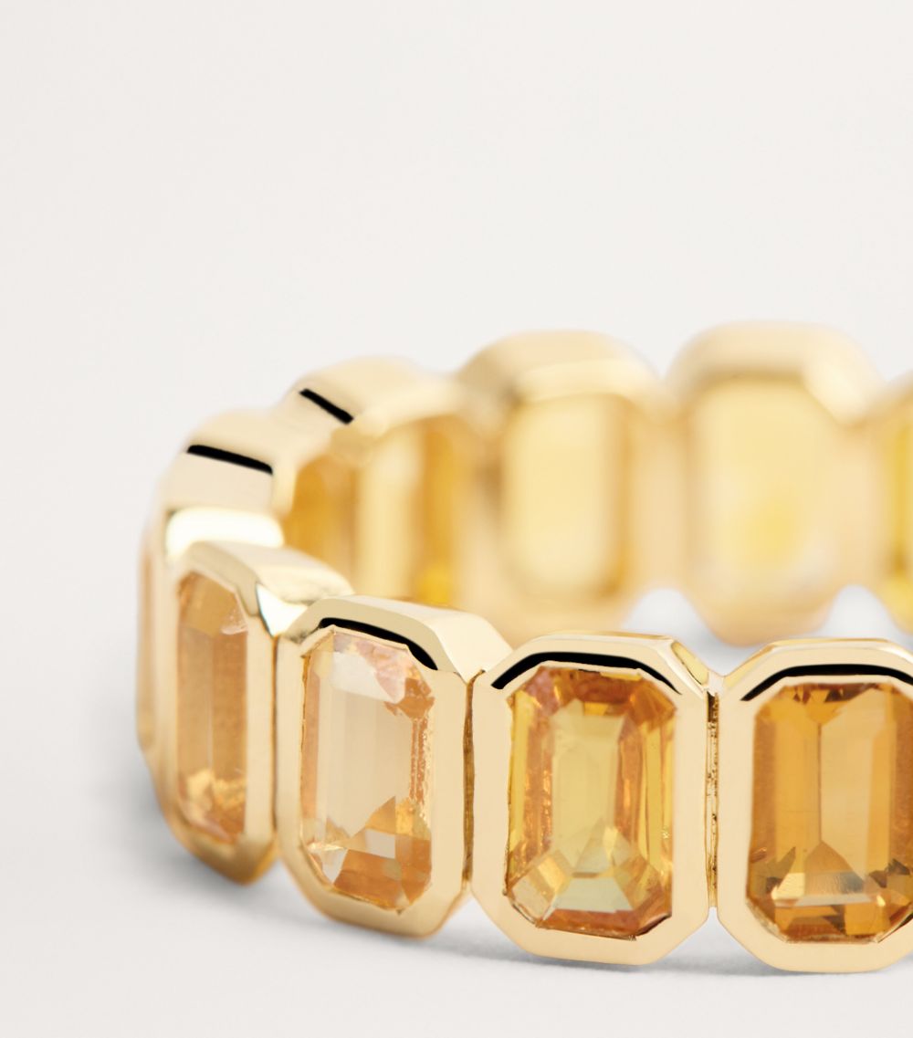 Yellow Gold, Diamond, Yellow Sapphire And Citrine Ring
