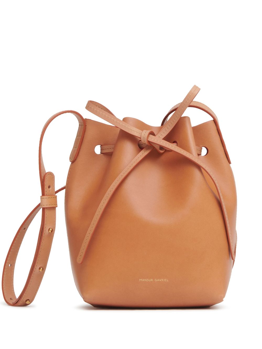Mini Mini leather bucket bag - Orange