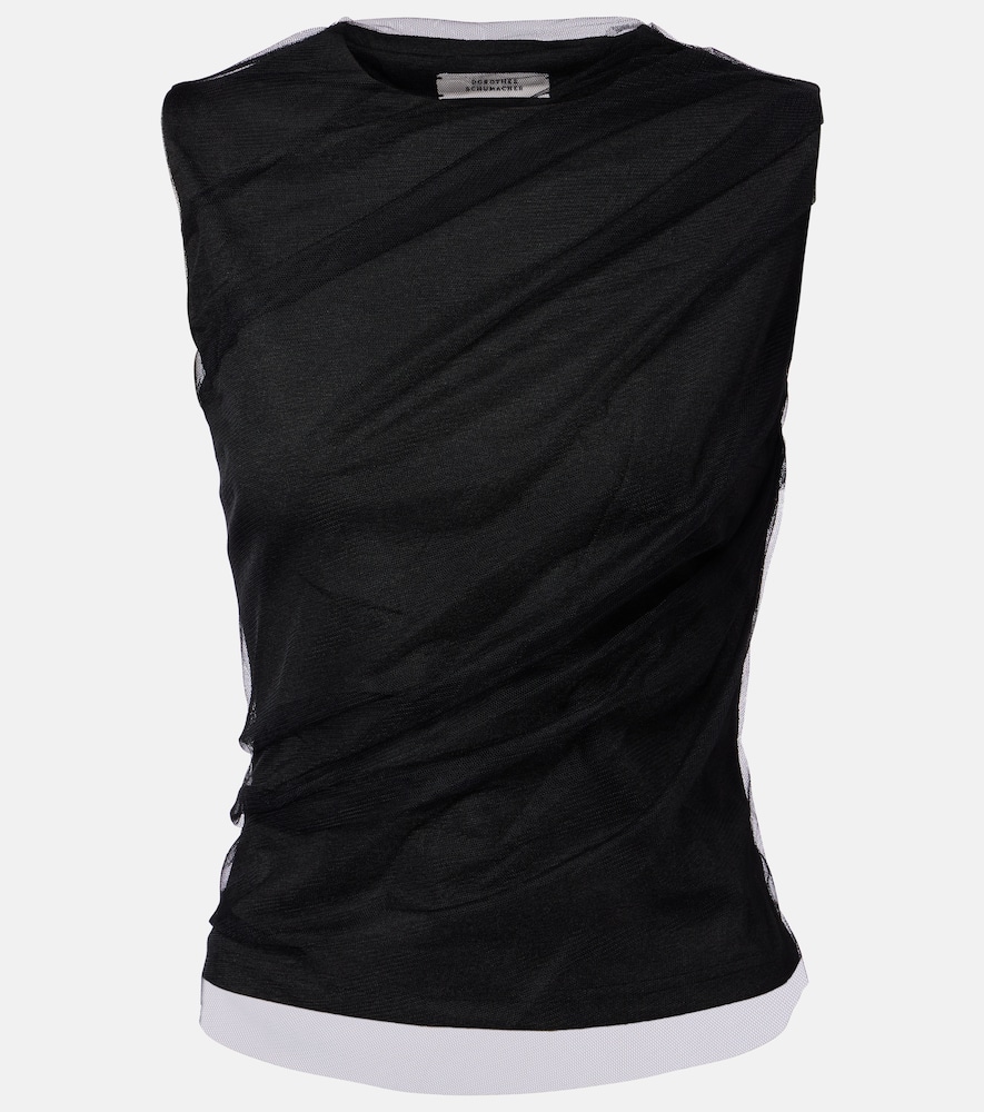 Draped tulle top