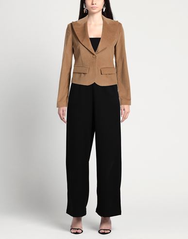 Woman Blazer Light brown Size 10 Cotton, Elastane
