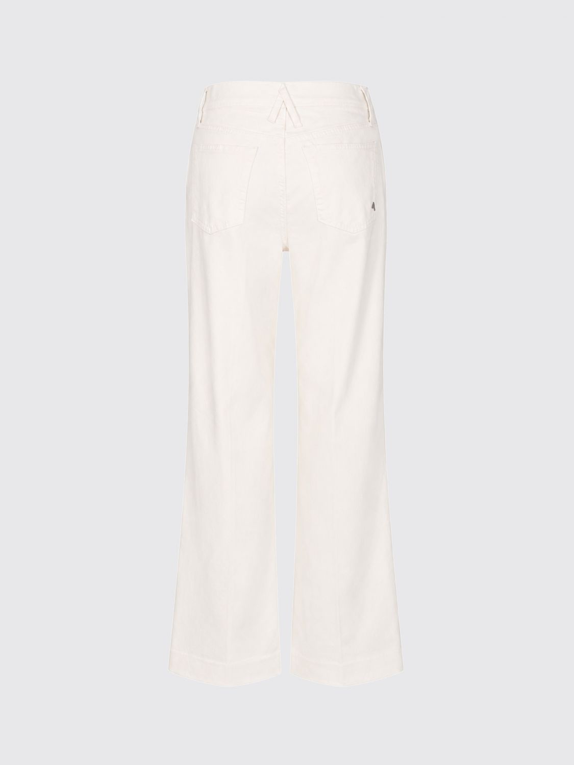 Mid-Rise Flared Jeans in White Stretch Denim