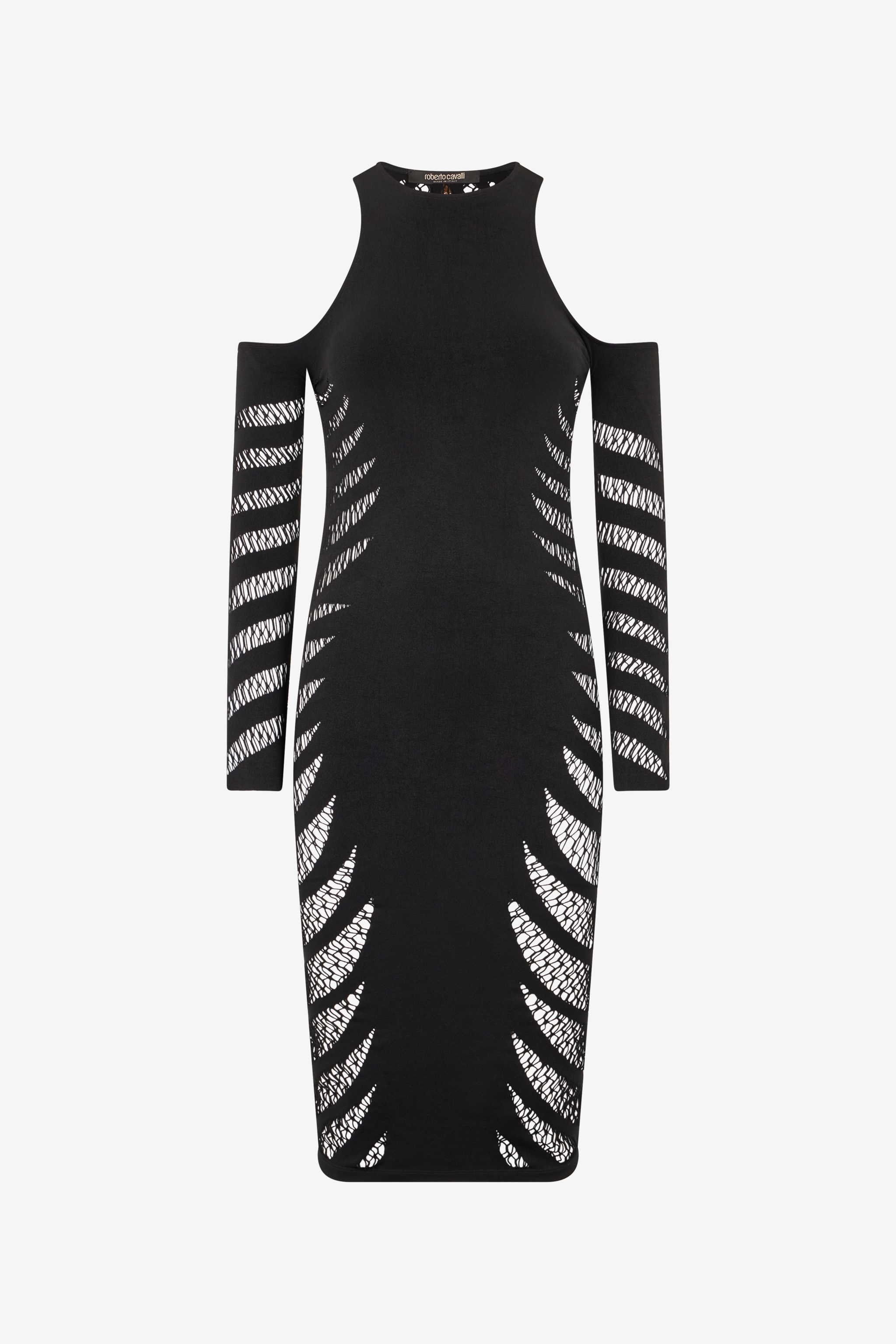 Midi Dress With Perforated Pattern