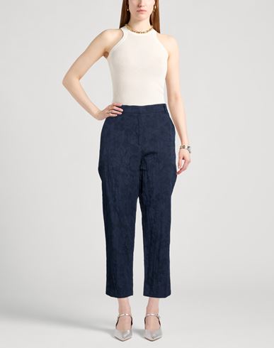 Woman Pants Midnight blue Size 8 Cotton, Linen