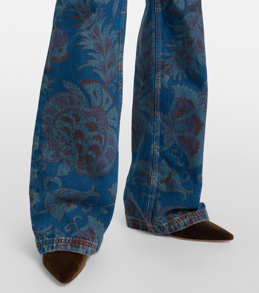 Floral flared jeans