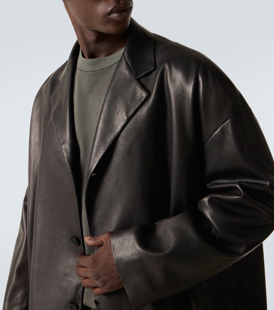 Oversized leather blazer