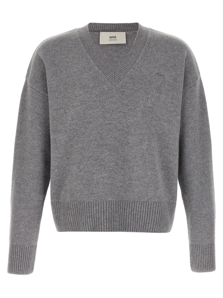 Puff Logo Patch Sweater Sweaters And Cardigans Gray