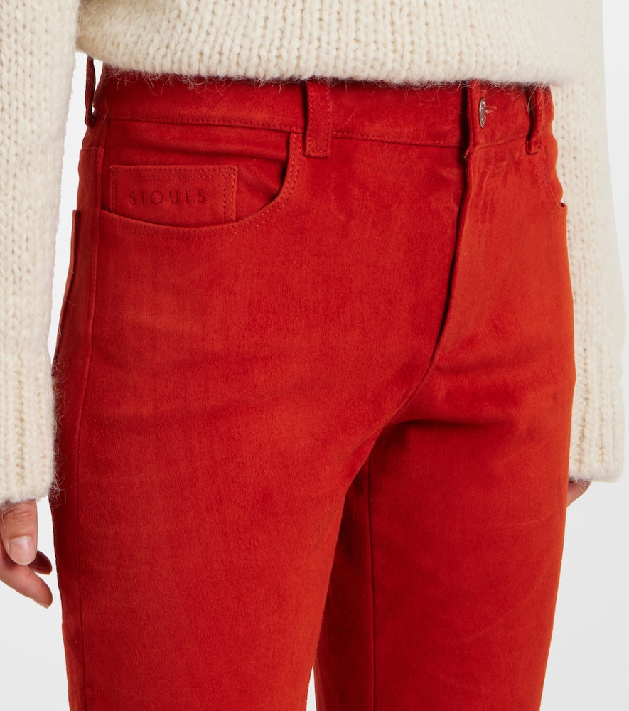 Dean 22 low-rise suede flared pants