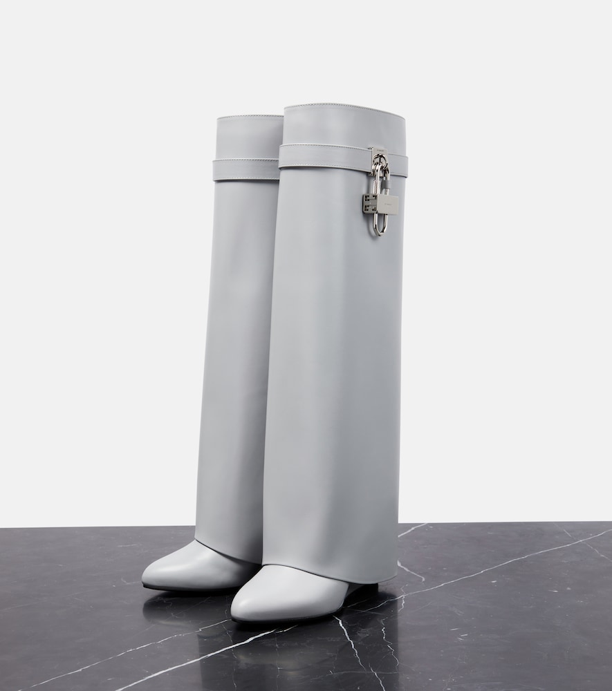 Givenchy Shark Lock leather knee high boots Realry