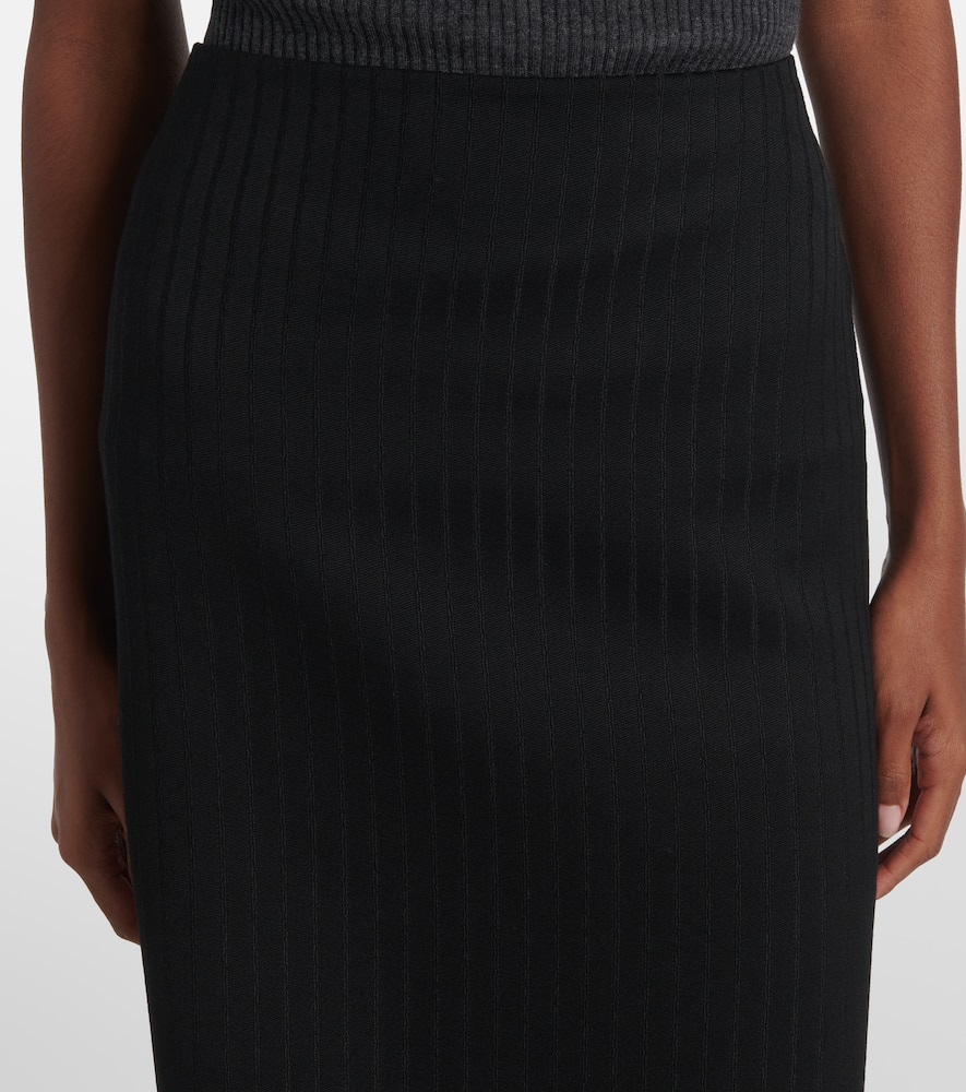 Ribbed-knit wool miniskirt