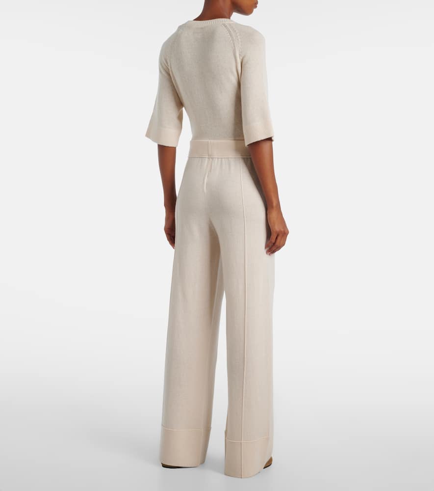 Wool and cashmere wide-leg pants