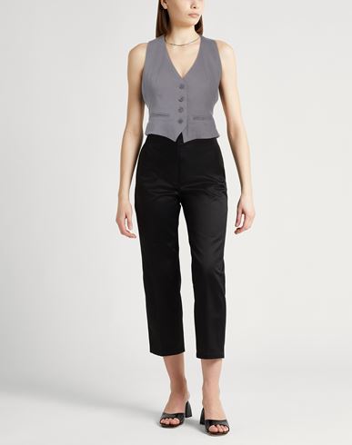 Jucca Woman Tailored Vest Grey Size 8 Linen, Viscose, Elastane