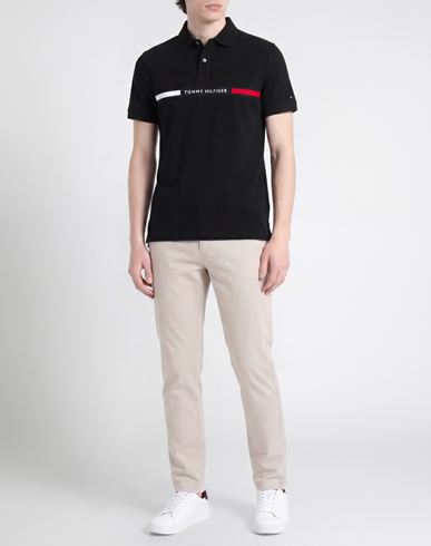 Man Polo shirt Black Size S Cotton, Elastane