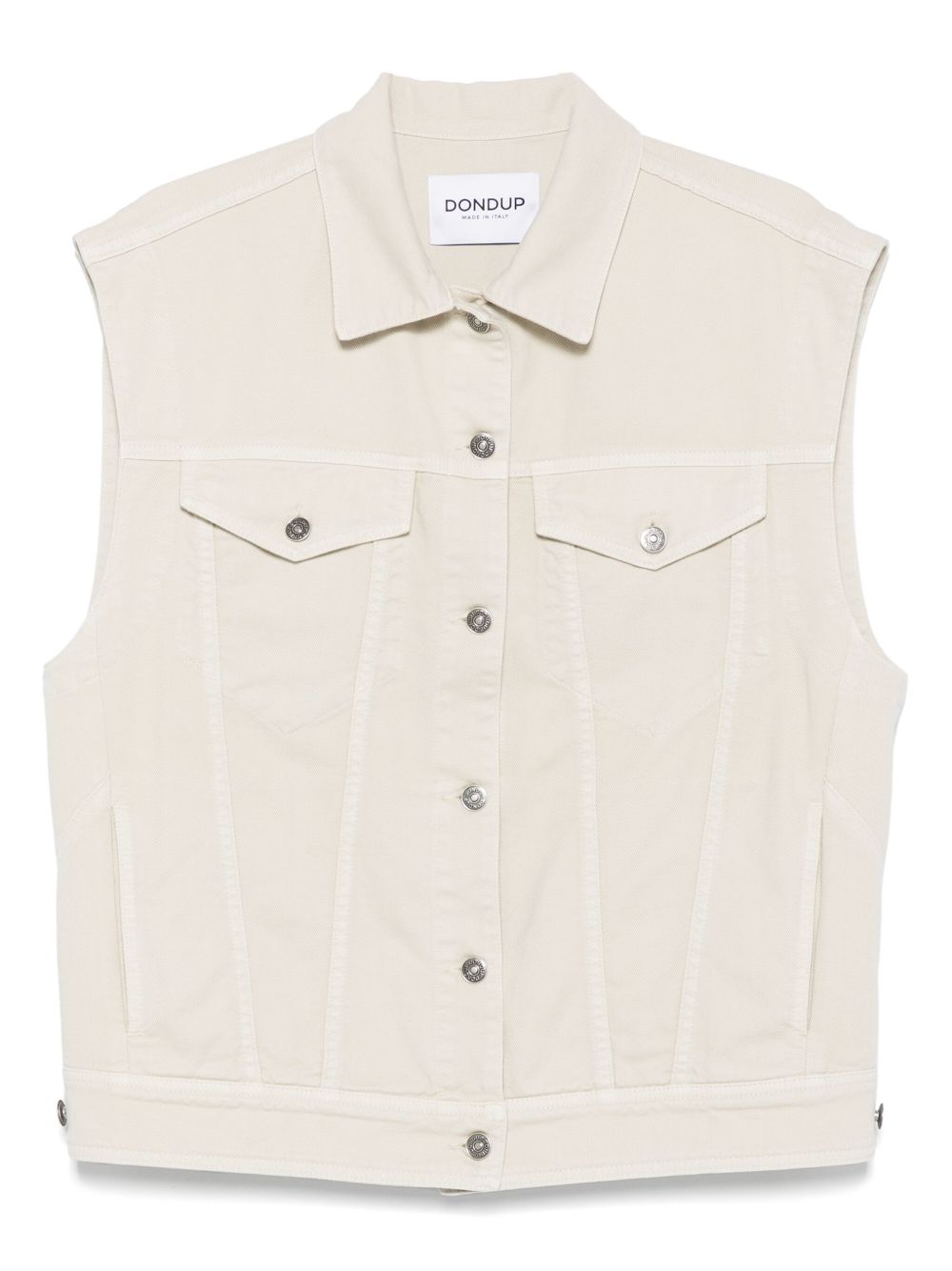 Crochet-panelling vest - Neutrals