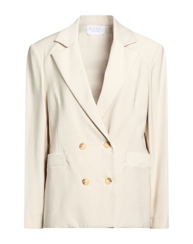Woman Blazer Cream Size 6 Viscose, Polyester