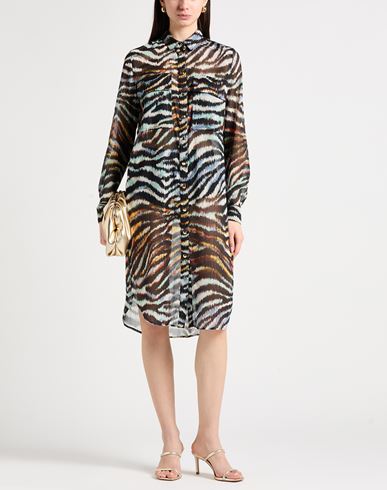 Just Cavalli Woman Mini dress Black Size 4 Polyester, Metallic Polyester