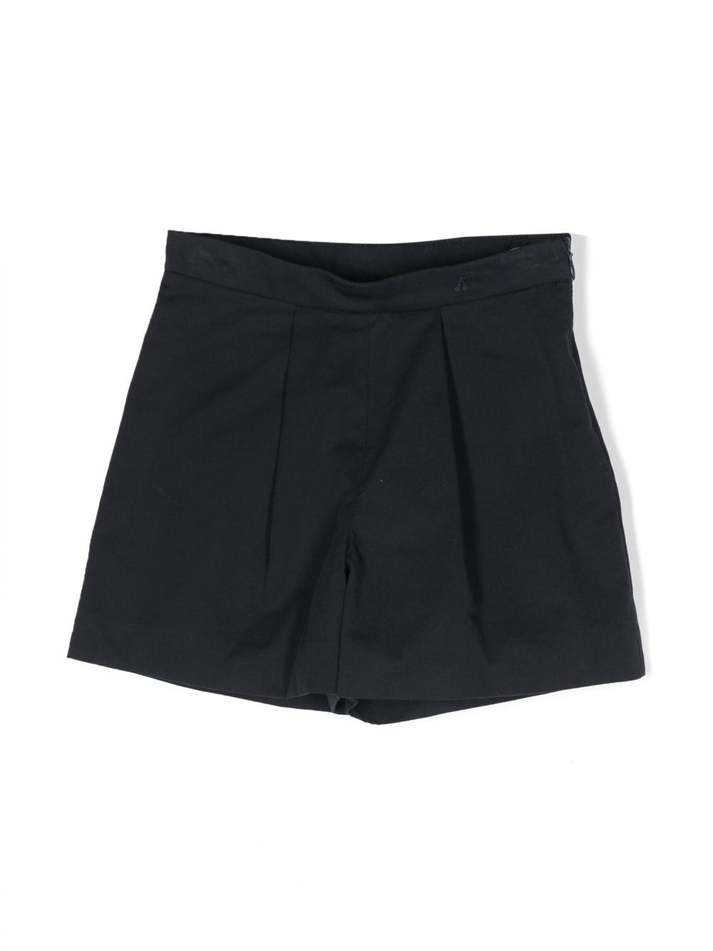Pleat-detailing cotton shorts - Blue