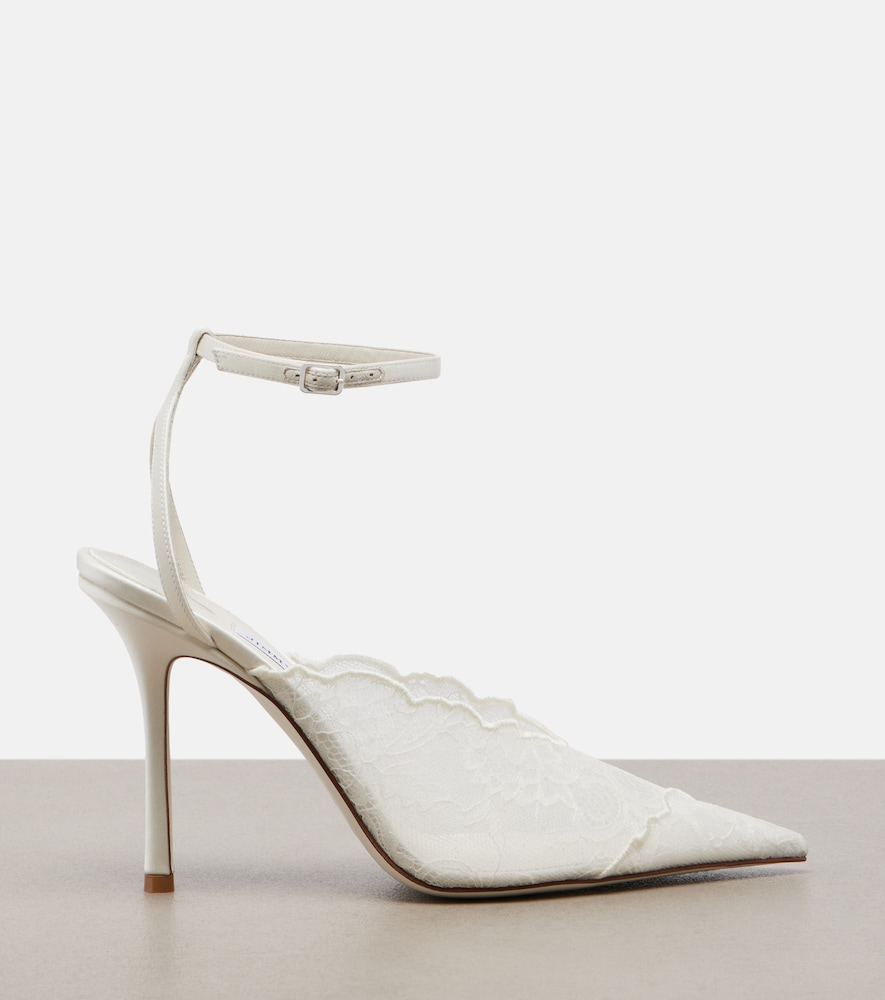 Bridal Faiz lace and leather pumps