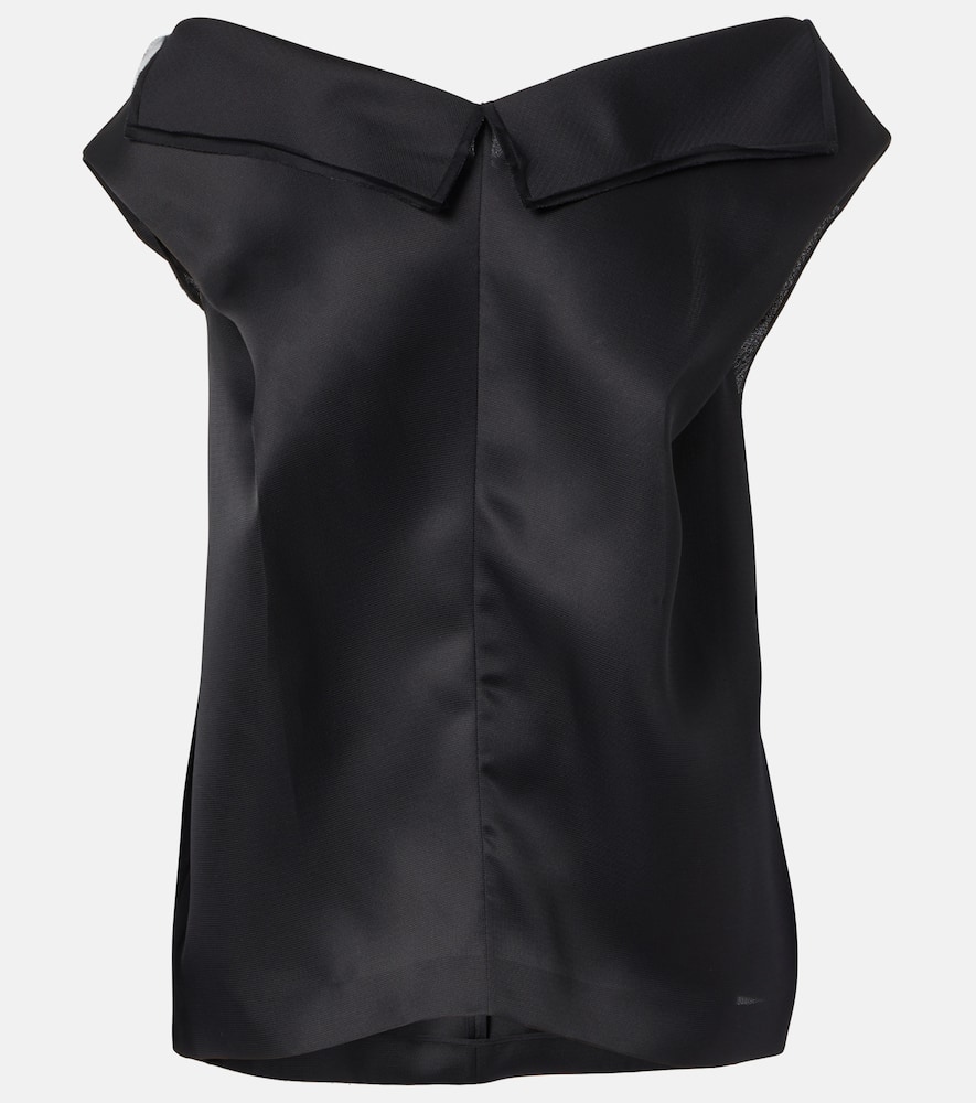 Selly off-shoulder silk gazar top