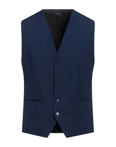 Man Tailored Vest Navy Size 40 Polyester, Viscose, Elastane