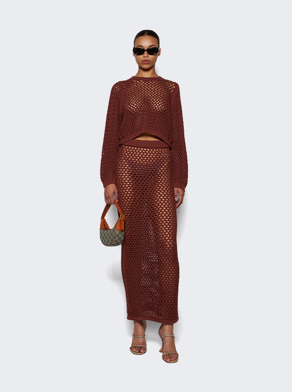 Highgate open-knit sweater - Brown