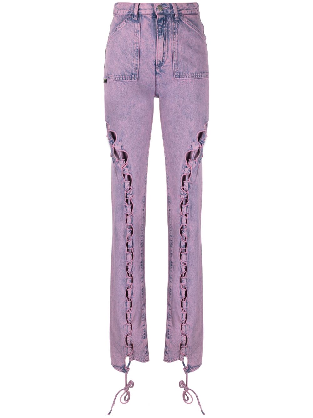 Mid-rise straight-leg jeans - Purple